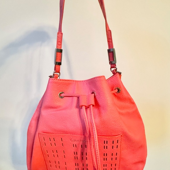 Calvin Klein Orange-Red Bucket Bag - Picture 5 of 6